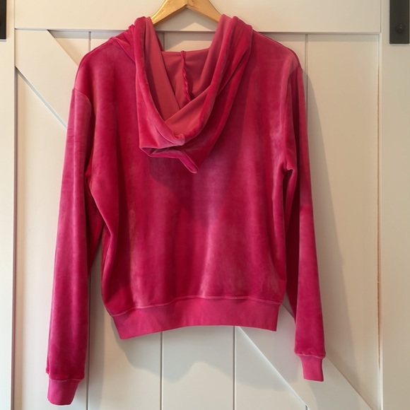 Hot Pink Velour Zip Jacket with Hood - Picture 2 of 2